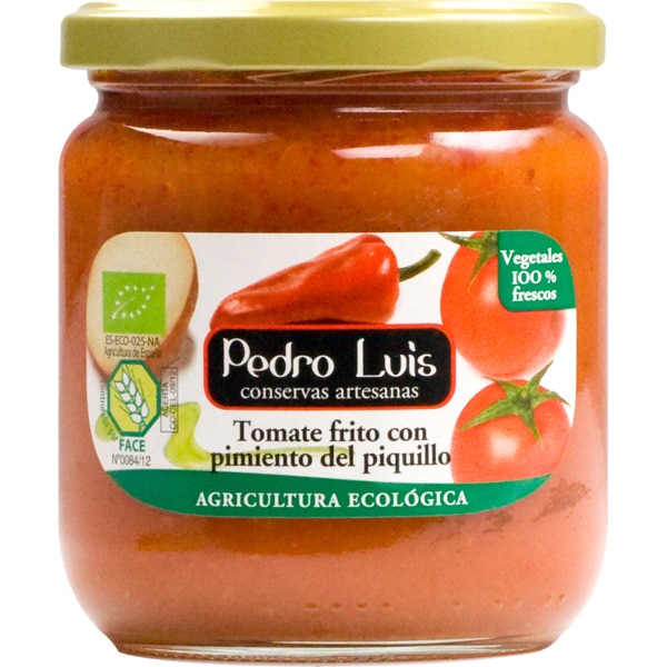 tomate frito con pimiento del piquillo de agricultura ecológica sin gluten frasco 340 g