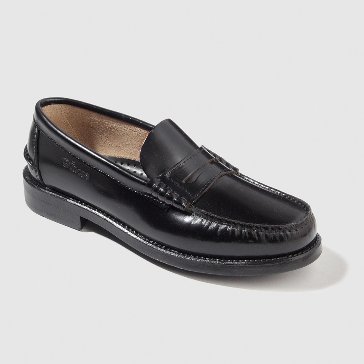 Mocasin castellano de hombre de piel florentic con piso de goma Negro-1