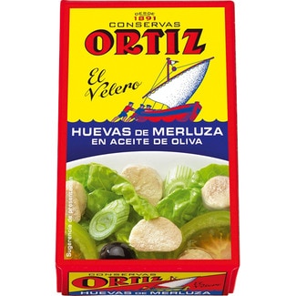 huevas de merluza en aceite de oliva lata 80 g neto escurrido - Ortiz
