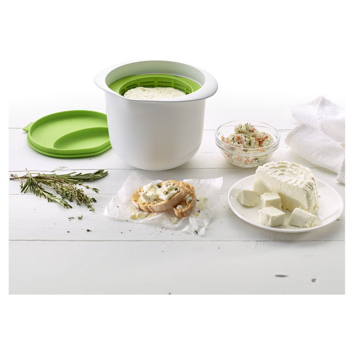 Molde para queijo fresco Lékué Cheese Maker Branco-5