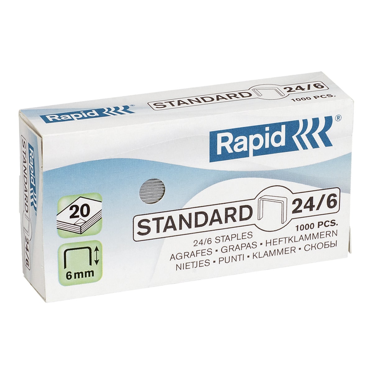 Blister de Agrafos 24/6 mm. (2+1) x1000 Standard Rapid 1