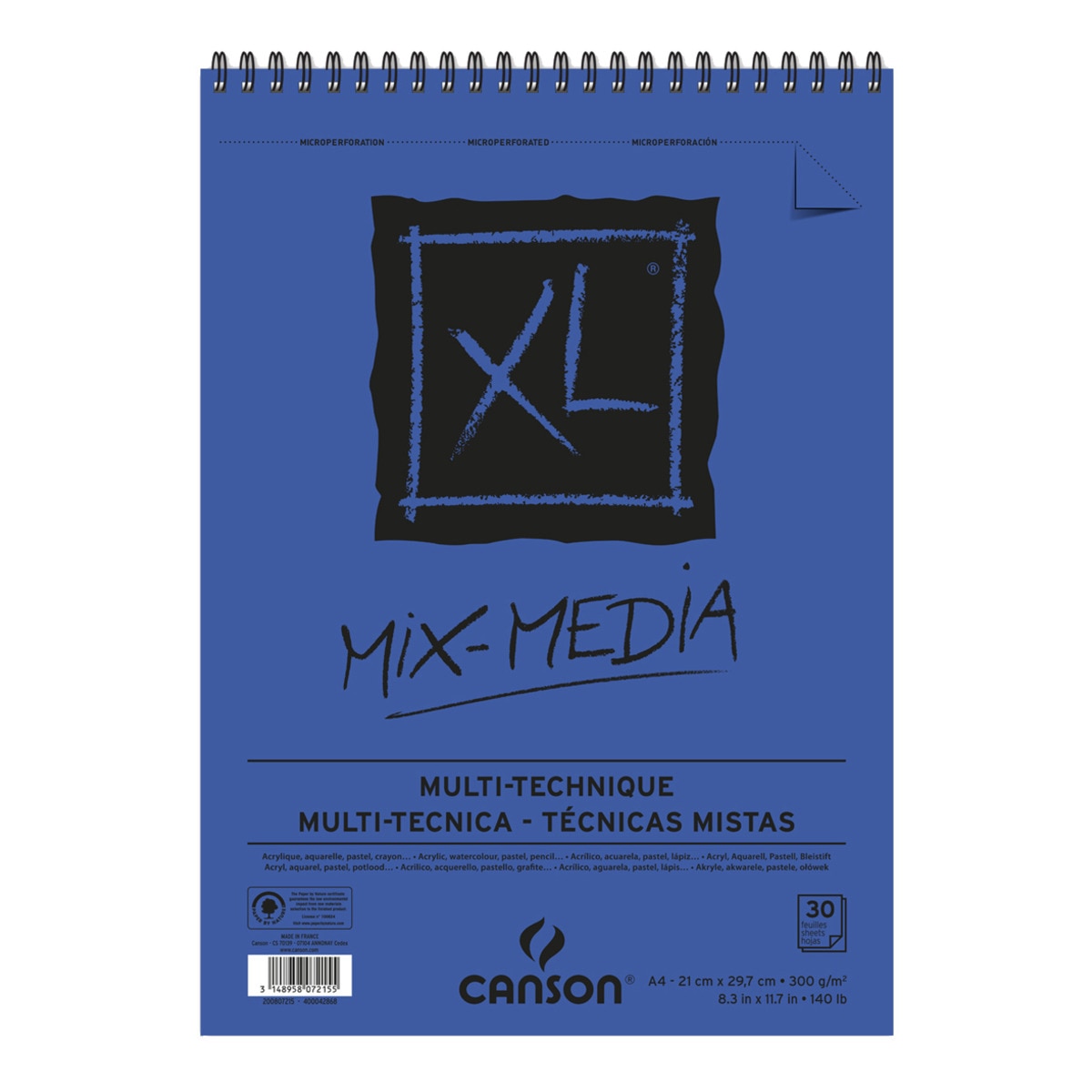 Imagen 0 de Album Espiral Microperforado A4 30h. Canson XL Mix Media Text. 300gr