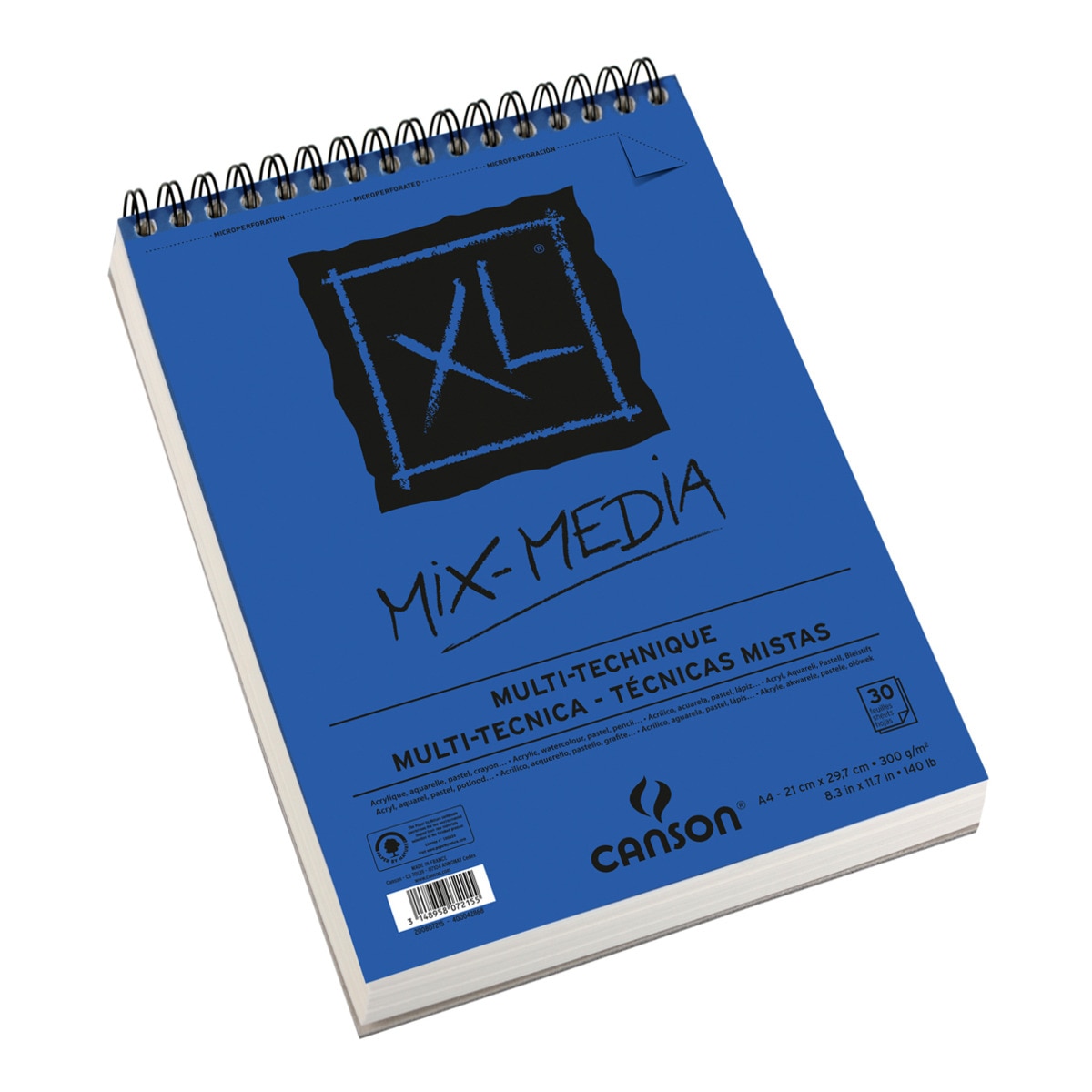 Album Espiral Microperforado A4 30h. Canson XL Mix Media Text. 300gr 2