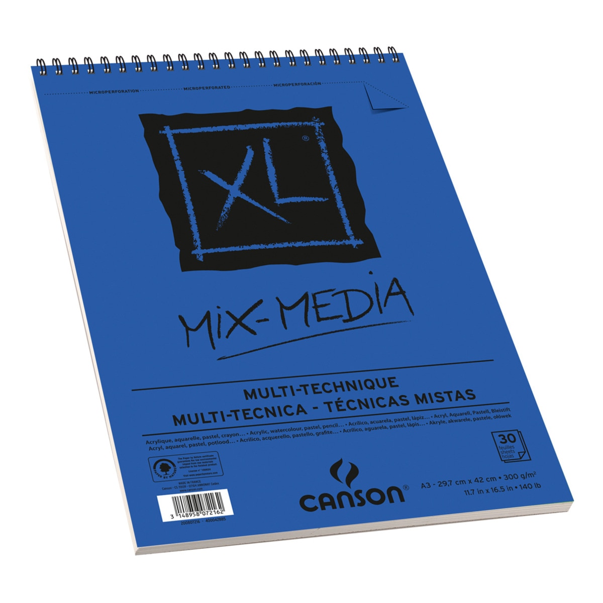 Album Espiral Microperforado A3 30h. Canson XL Mix Media Text. 300gr 2