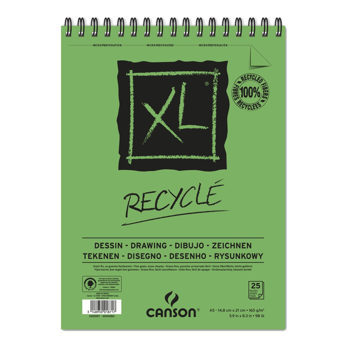 Imagen 0 de Album Espiral A5 Microperforado 25h. Canson XL Recicled