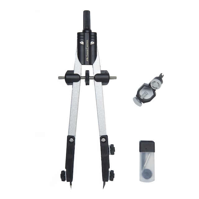 Imagen 0 de Compás de ajuste rápido escolar metálico y negro Faber-Castell