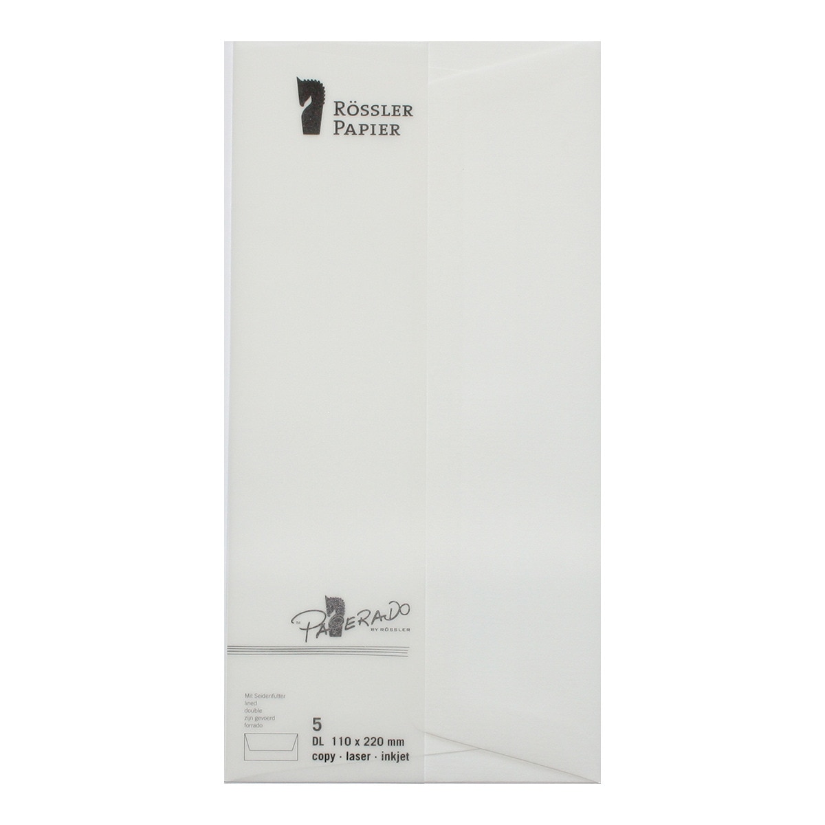Envelope DL americano com interior forrado Rossler branco 1