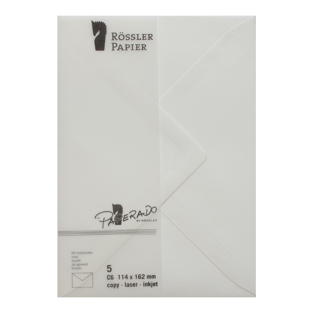 Envelope C6 com interior forrado Rossler branco 1
