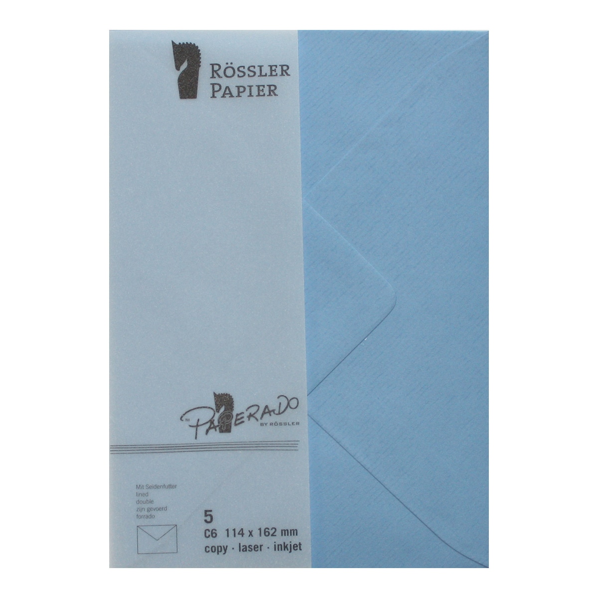 Envelope C6 com interior forrado Rossler azul 1