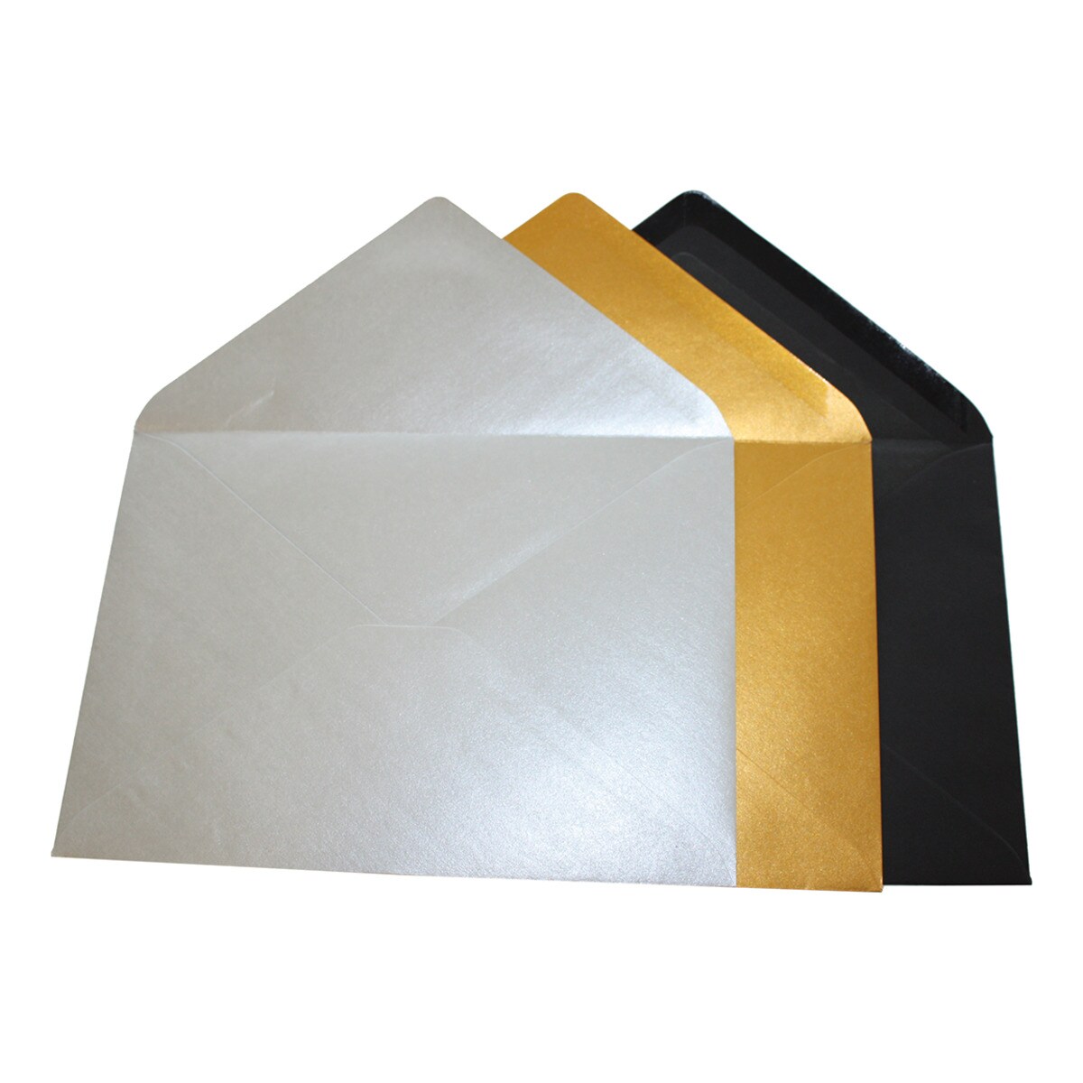 Pack 5 unids. Envelope Quadrado com interior forrado cor preto Rossler 2