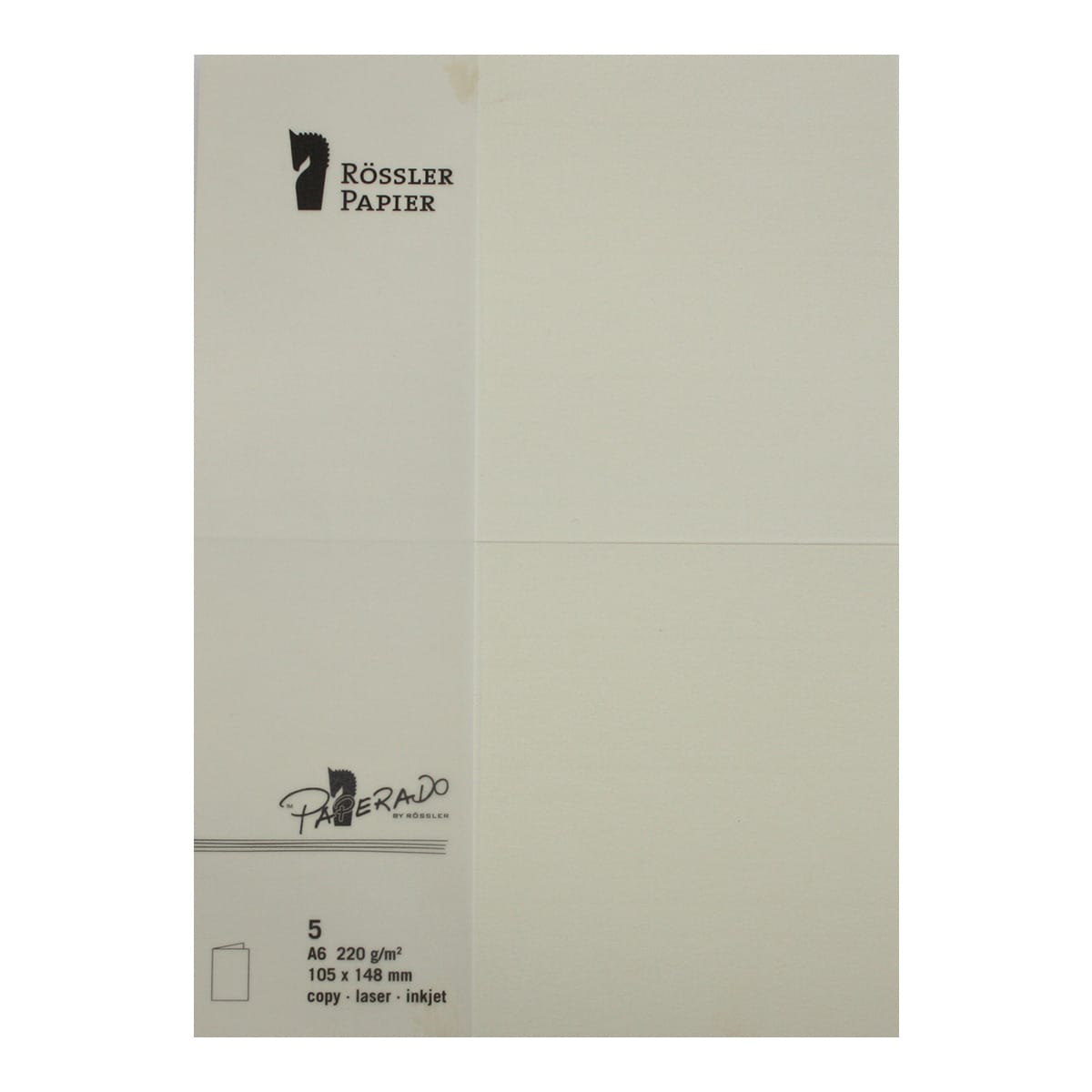 Pack 5 unids. Tarjeta Doble A6 color crema Rossler 1