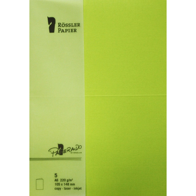 Imagem 0 de Pack 5 unids. Cartão Duplo A6 cor verde lima Rossler