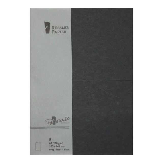 Imagem 0 de Pack de 5 unid. Cartão Duplo A6 preto Rossler