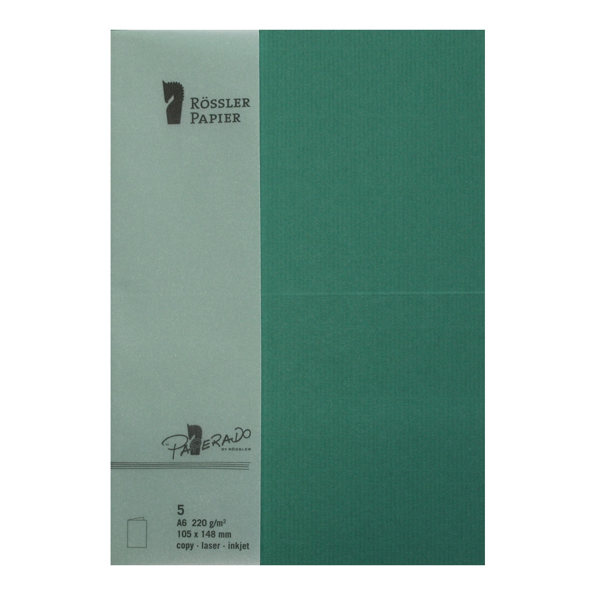 Imagem 0 de Pack 5 unids. Cartão Duplo A6 cor verde azevinho Rossler