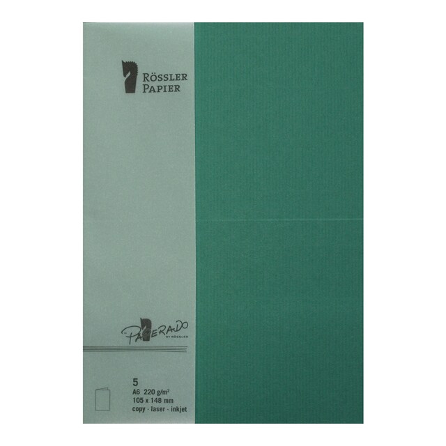 Imagem 0 de Pack 5 unids. Cartão Duplo A6 cor verde azevinho Rossler