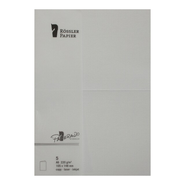 Imagem 0 de Pack 5 unids. Cartão Duplo A6 cor cinzento-pérola Rossler