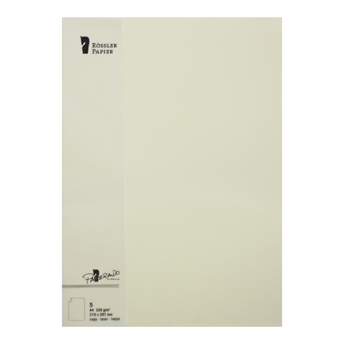 Pack 5 unids. Cartão A4 cor creme Rossler 1