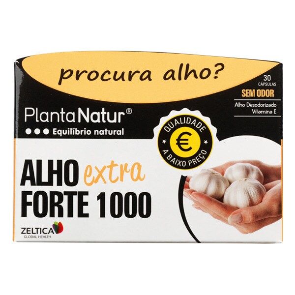 Planta Natur Alho Extra Forte 1000 sem Odor embalagem 30 cápsulas