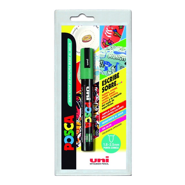 Imagen 0 de Blister Marcador Uni Posca PC 5 m. verde Uni Ball