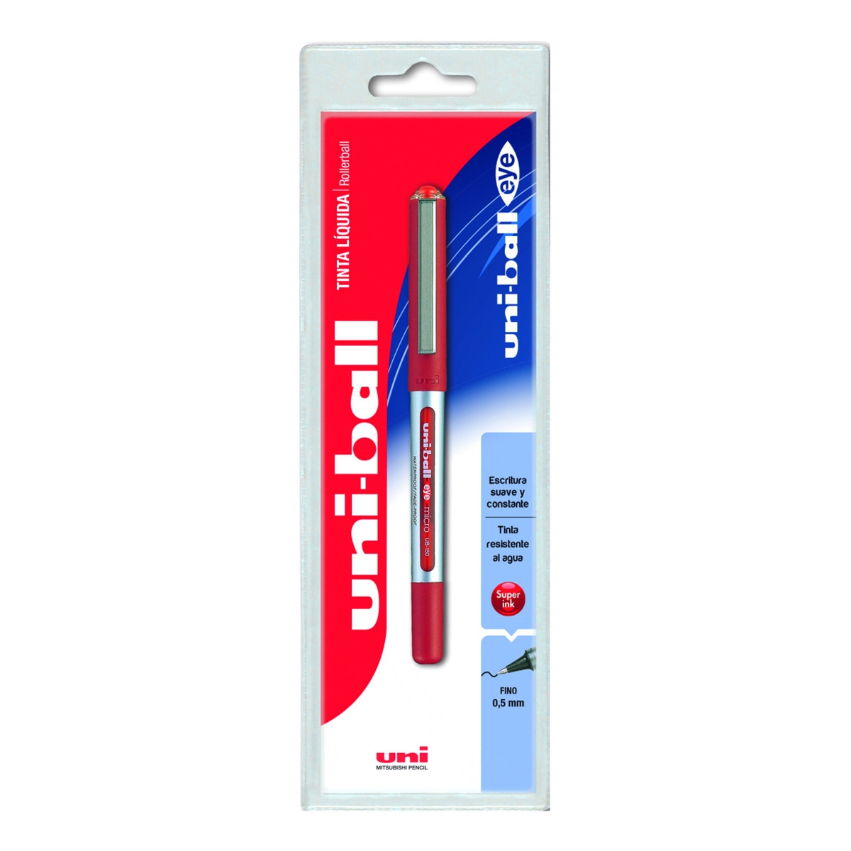 Imagen 0 de Roller tinta líquida Eye Micro UB-150 rojo Uni Ball
