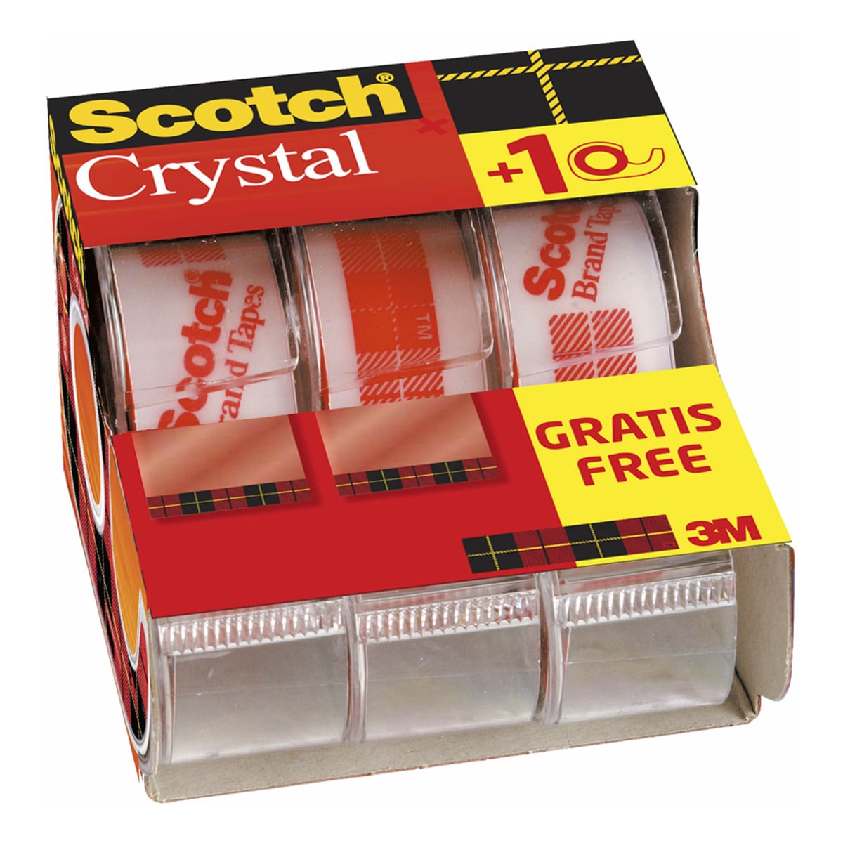 Fita Super-transparente - 3 Porta-rolos 2 +1 grátis Scotch 1