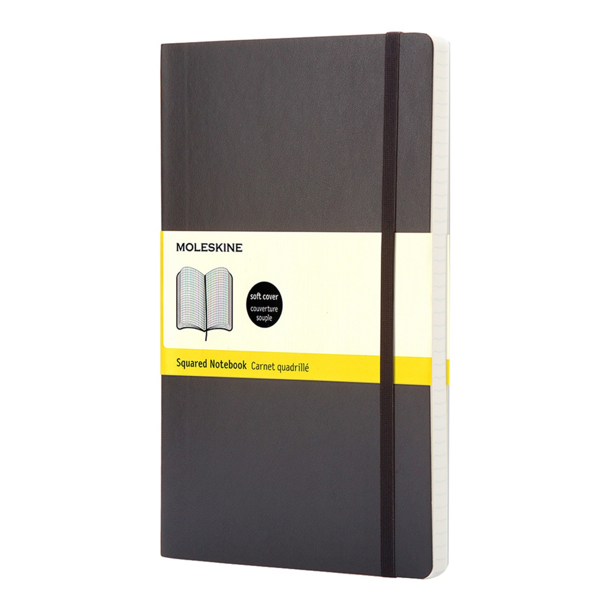 Caderno Clássico Pocket Quadriculado Flexível preto 1
