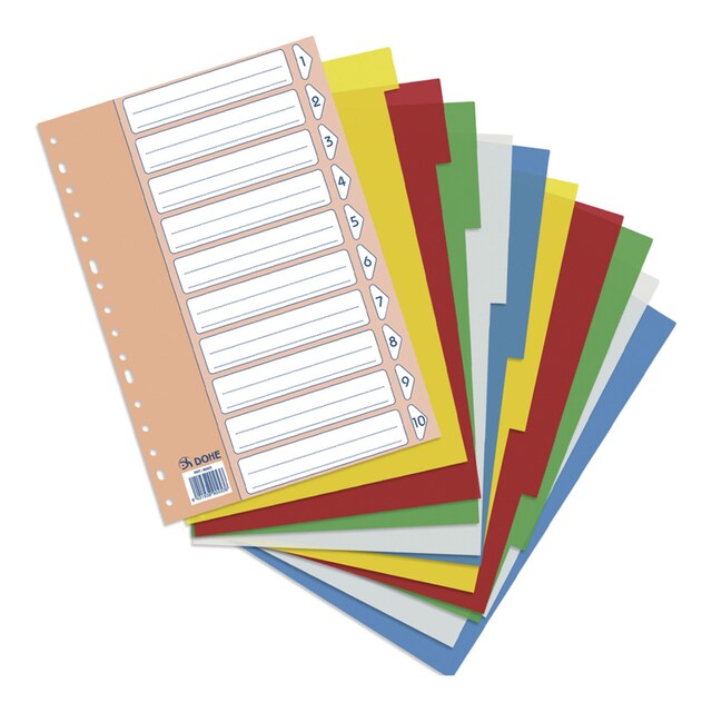 Imagen 0 de Separadores Folio 10 posiciones 5 colores Dohe
