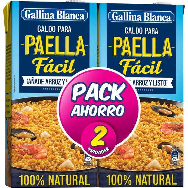Comprar caldo para paella fácil pack 2 envase 1 l · GALLINA BLANCA