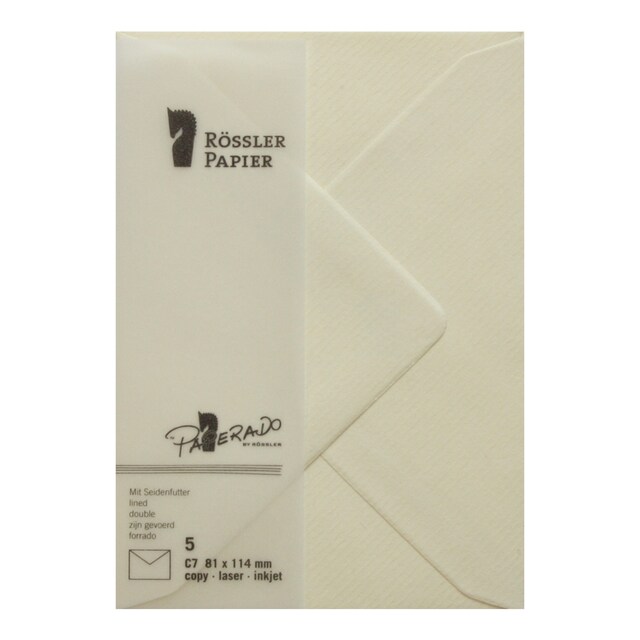 Imagen 0 de Pack 5 unids. Sobre C7 con interior forrado crema Rossler