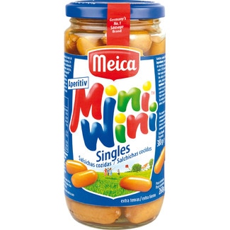 salchichas 60 piezas aperitivo frasco 250 g neto escurrido - Meica