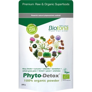 Phyto-Detox mezcla de plantas en polvo depurativas y desintoxicantes 100% ecológico envase 200 g - Biotona