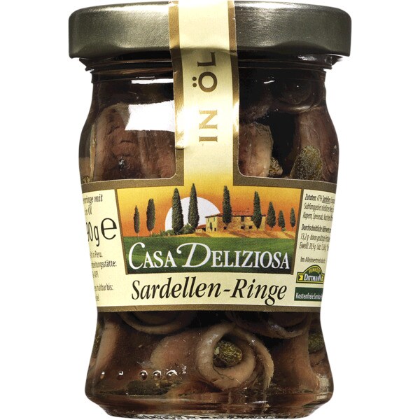 Dittmann Argolas de Anchova Recheadas com Alcaparra frasco 50 g