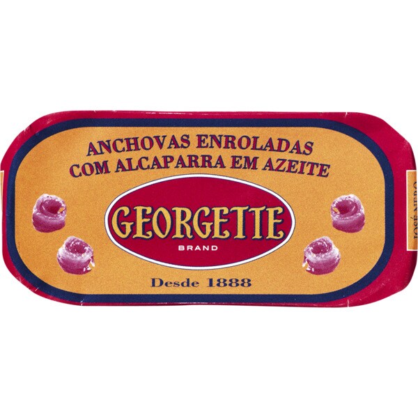 Georgette Anchovas Enroladas em Alcaparras em Azeite lata 50 g