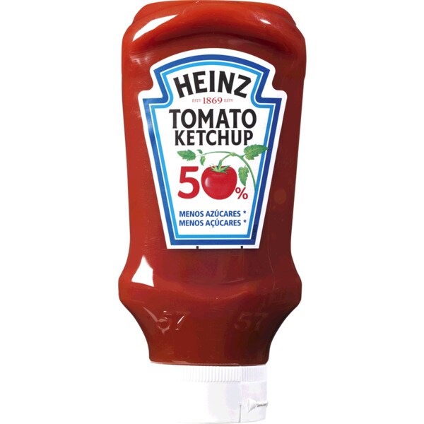 Heinz Ketchup 50% Menos Açúcares embalagem 555 g