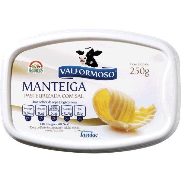 Valformoso Manteiga com Sal embalagem 250 g