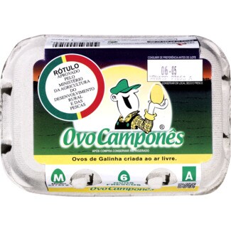 Casa do Aido Ovos Camponeses Classe M embalagem 6 unidades