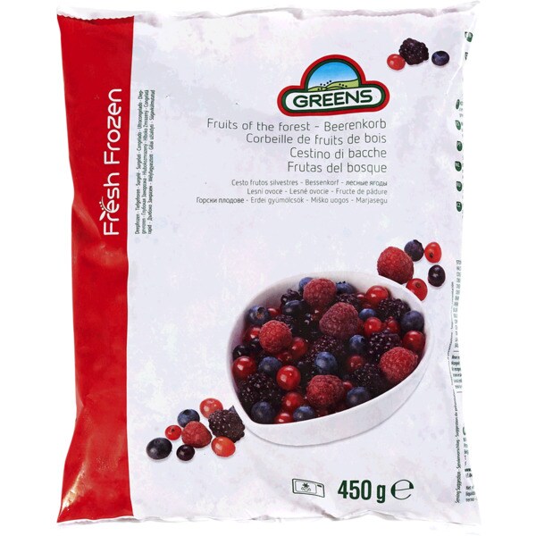 Greens Frutos do Bosque embalagem 450 g