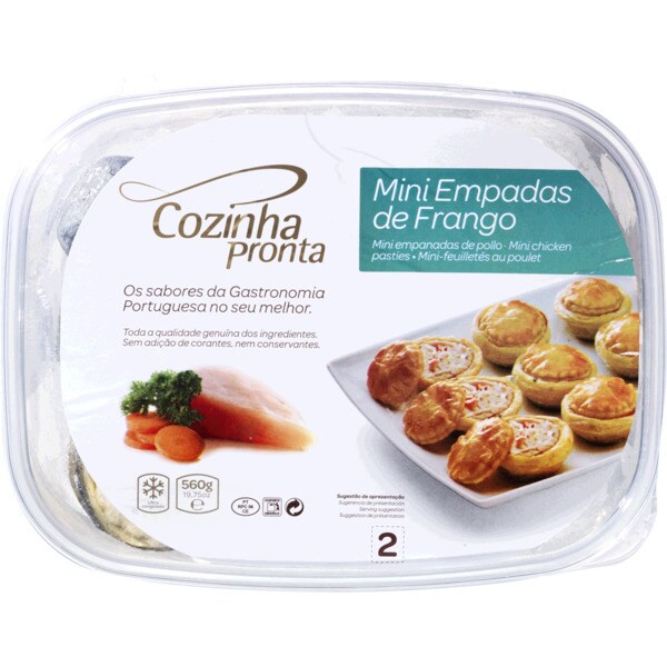 Cozinha Pronta Mini Empadas de Frango embalagem 560 g