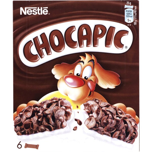 Nestlé Chocapic Barras de Cereais de Chocolate com Leite Pack 6 embalagem 150 g