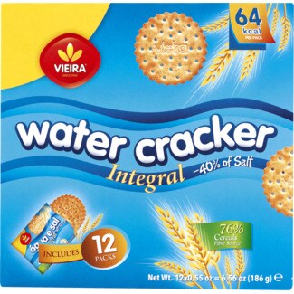 Vieira Bolachas de Água e Sal Integral Pack 12 embalagem 186 g