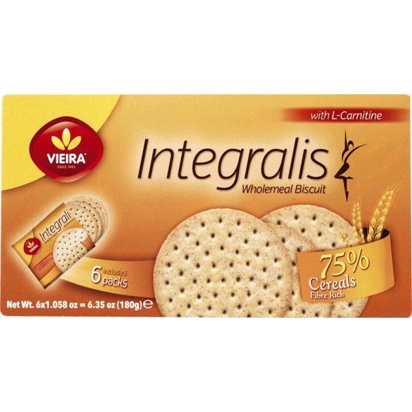 Bolachas Integrais Pack 6 embalagem 180 g