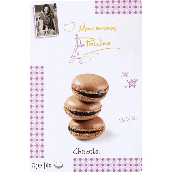 Bolachas Macarons de Chocolate Pack 6 embalagem 72 g
