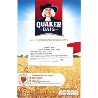 Quaker Oat Papas de Aveia embalagem 500 g