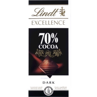 Chocolate Preto 70% de Cacau Excellence embalagem 100 g - Lindt