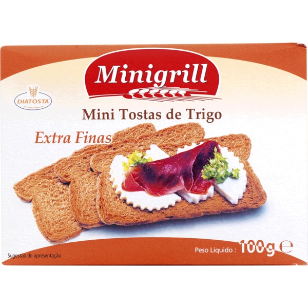 Mini Tostas de Trigo Normais embalagem 100 g