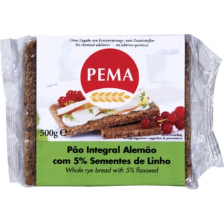 Pão Integral Alemão com 5% de Sementes de Linho embalagem 500 g - Pema