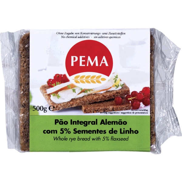 Pão Integral Alemão com 5% de Sementes de Linho embalagem 500 g