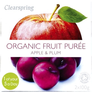 Puré Biológico de Maçã e Ameixa Pack 2 embalagem 100 g - Clearspring