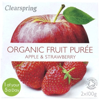 Puré Biológico de Maçã e Morango Pack 2 embalagem 100 g - Clearspring