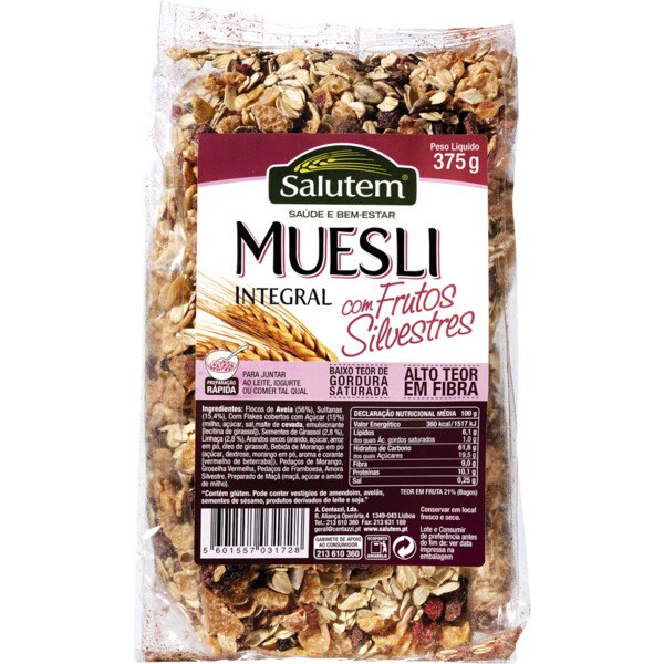 Comprar Muesli Integral com Frutos Silvestres embalagem 375 g · Salutem